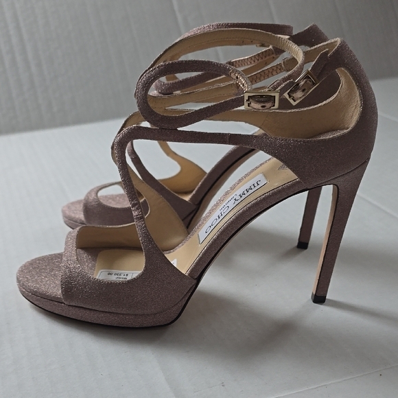 Jimmy Choo Women's Lance 100 Strappy High-Heel Platform Sandals Pink sz 39 - Picture 2 of 16